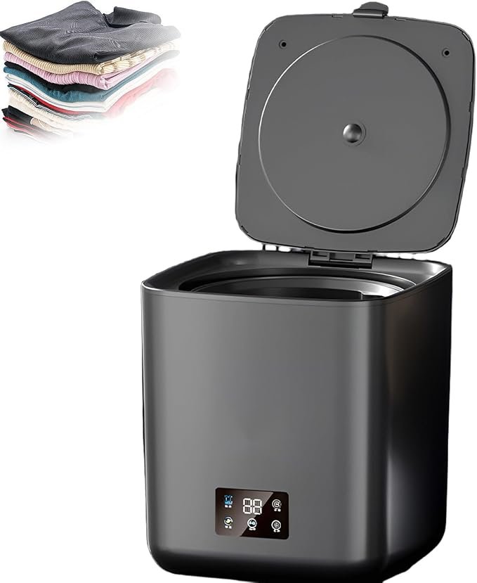 10l mini 4 laveuses en 1, machine à laver portable avec tuyau de vidange, réglage à 4 vitesses, contrôle tactile lcd, pour voyager à la maison